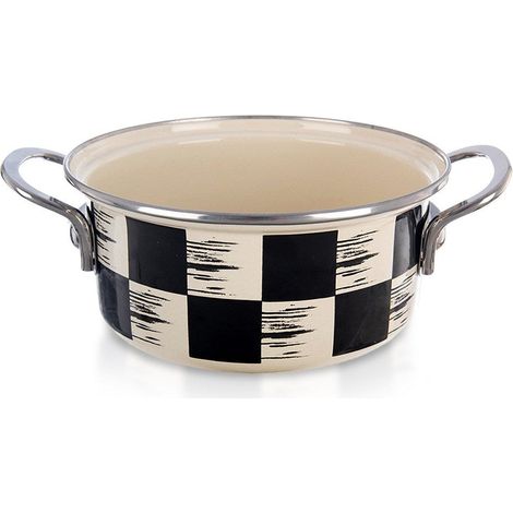 Olla esmaltada con diseño de tablero de ajedrez, 18 cm, 1,5 l (1/5)