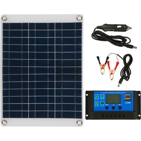 10-80A Solarmodul-Set mit 12V LCD-Batterieladegerät und 100A-Regler (1/5)