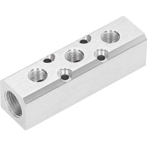 Collecteur pneumatique de distribution d'air, bloc de connexion, répartiteur, entrée G1/2, sortie G1/4, 30 x 30 mm, SY30-02-3 (1/4)