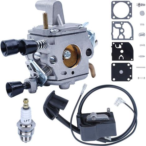 Adefol Carburetor Ignition Coil Kit for Stihl FS250 FS120 R FS200 TS200 FS250R FS300 FS350 String Trimmer Replacement Parts Carb Repair Kit Spark Plug 41341200653 41344001301 (1/5)