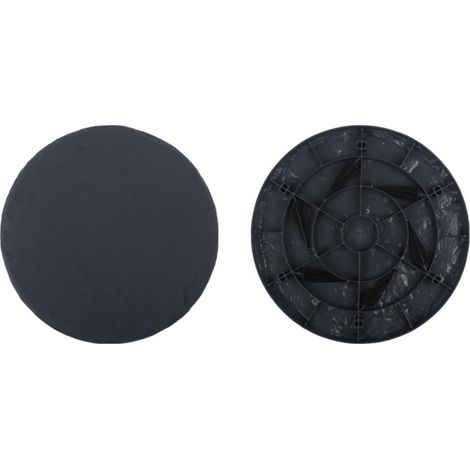 Pierre à Pas - Pierre Décorative Extérieure avec Piquets de Fixation - Pour Allée Jardin ou Pelouse - Diamètre 30 cm - Noir - 1 Pièce (1/5)