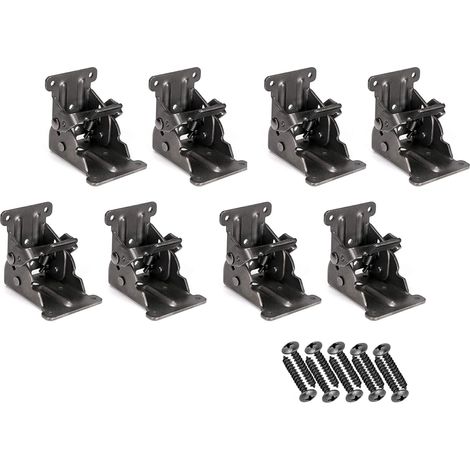Extension de charnière pliante verrouillable Supports invisibles pliables pour pieds de table Support de pieds de meubles de lit en fer avec couleur bronze foncé Lot de 8