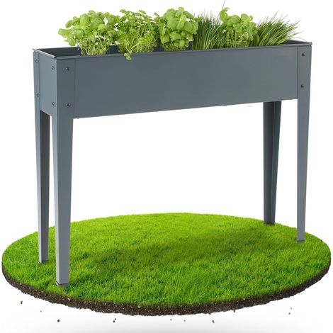 Jardinière Surélevée Métal 101,5x26x80cm - Bac Culture 45L pour Légumes et Fleurs (1/5)