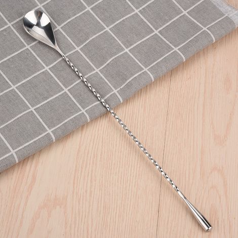 Cocktaillöffel aus Edelstahl, langer Rührlöffel für Getränke, Kaffee und Cocktails, Schichtlöffel, langer Griff, 1 Stück (Nr. 4) (1/5)