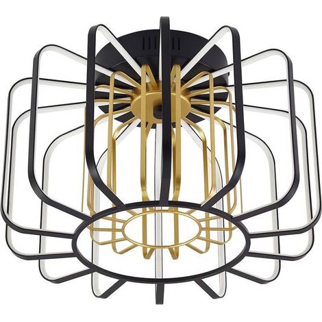Lucande Lámpara de techo LED 'Birger' en Negro Metal