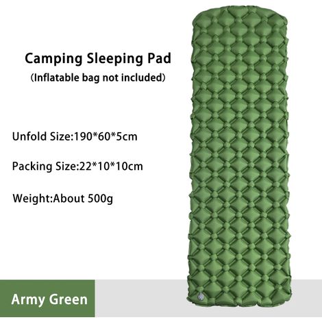 (Vert) Matelas gonflable pliable, couverture de pique-nique, matériel de camping (1/4)