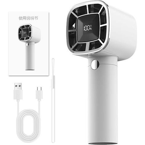 Ventilateur Turbo Main – 3 Vitesses – Affichage – Camping/Voyage/Maison/Bureau – Puissant (1/5)