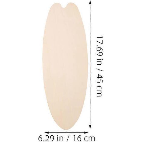 Décoration murale en bois beige, motif planche de surf, lot de 4 panneaux vierges à personnaliser. (1/4)