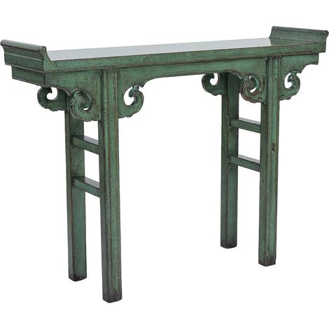 Recibidor de madera verde 127x33x95h cm (1/5)