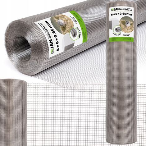 Grillage soudé en acier inoxydable 304 6x6x0,65 mm pour volières et cages de 1 m²