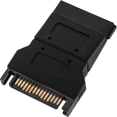 BeMatik - Adaptateur SATA 15P à 15P-Mâle-Femme-Latch (1/5)