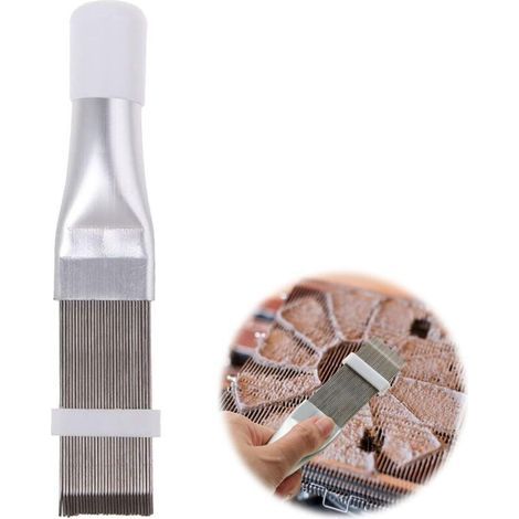 Peigne à lamelles pour climatisation,Acier Inoxydable climatiseur Peigne à ailettes condenseur et radiateur Ailette lisseur nettoyant Outil de réparation climatisation Brosse de Nettoyage Acces (1/5)