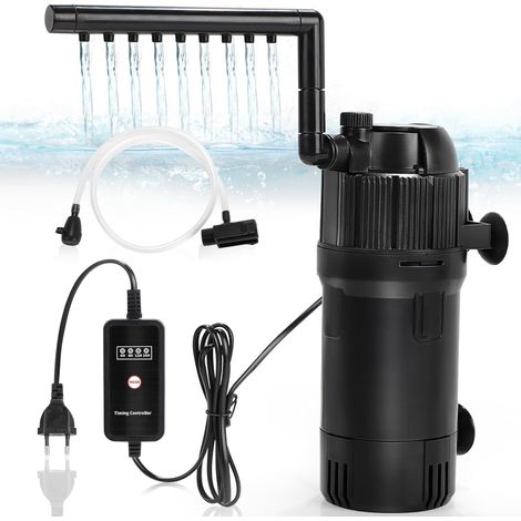 5 en 1 Filtre Intérieur Aquarium 400 L/h avec 3W UVC Lampe (1/5)