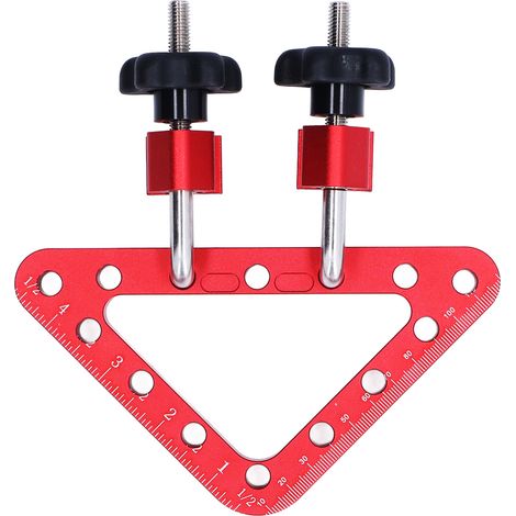 Lot de 2 Serre-joints d'équerre en alliage d'aluminium, Butée à angle droit 45°-90°, Impérial/Métrique, 10-120mm (1/5)