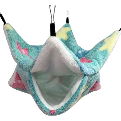 (Starfish green / 34X34CM)Cage à Hamster cochon d'inde, accessoires en peluche, hamac chaud pour Rat, nid de cochon d'inde, sac de c (1/4)