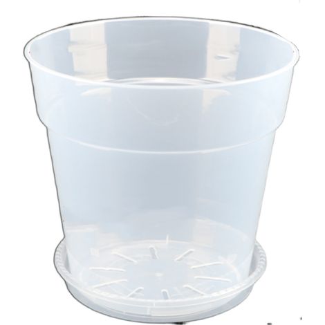 1 pot de fleurs transparent en plastique rigide, épais et haute transparence, effet pierre, pour orchidées dendrobium et plantes grasses (1/5)