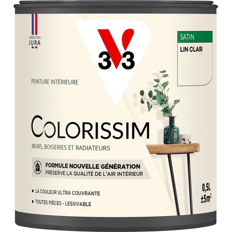 Peinture murale intérieure Colorissim® V33 Lin clair Satin 0,5L