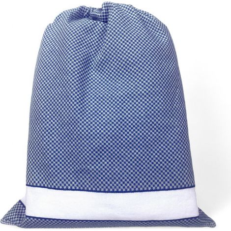 EasyZip Sacca Asilo con Nome - Tela Aida da Ricamare - Sacca in Puro Cotone, disponibile in 9 Colori, Resistente e Made in Italy Blu Cm. 40x50