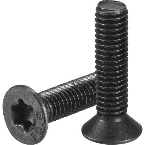 30Pcs Vis À Tête Plate Torx M6-1 x 25mm Finition Oxyde Noir (1/5)