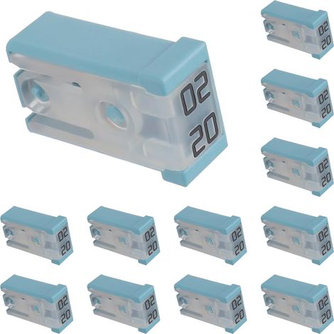 Fusibles automobiles à fente, kit de mini-fusibles à cartouche 20 A, fusibles à cartouche portables, temporisés, à fusion lente pour voitures - 12 pièces (1/5)