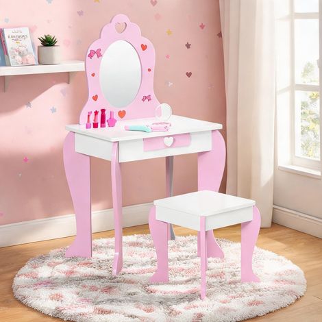 Lit enfant coloris rose en MDF 50 x 36,5 x 89,5 cm (1/5)
