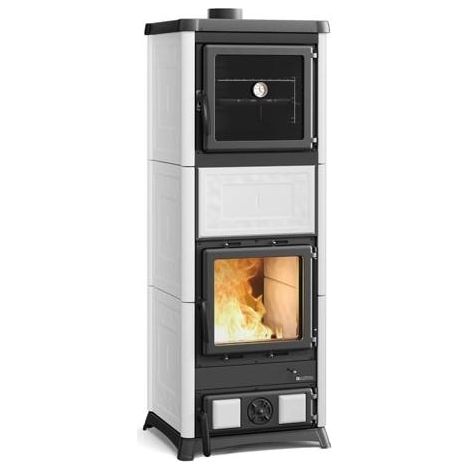 La Nordica – Poêle à bois avec four 11.8 kW – Évacuation supérieure – Capacité du four 37 L – Longueur bûches 33 cm – Rendement 86.4 % (1/4)