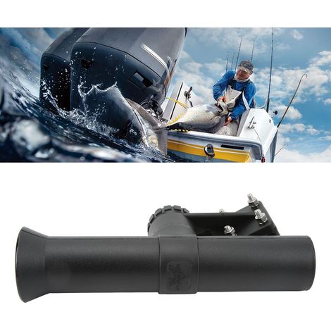 Support de canne à pêche rotatif à 360° de 5 cm (2 pouces) pour yachts et bateaux de pêche - Support de canne réglable en nylon noir avec clip de 2,5 cm (1 pouce) (1/5)