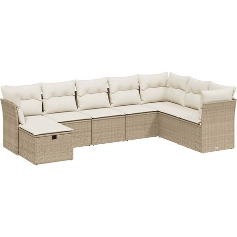 Maison Exclusive - 8-tlg. Garten-Sofagarnitur mit Kissen Beige Po (1/4)