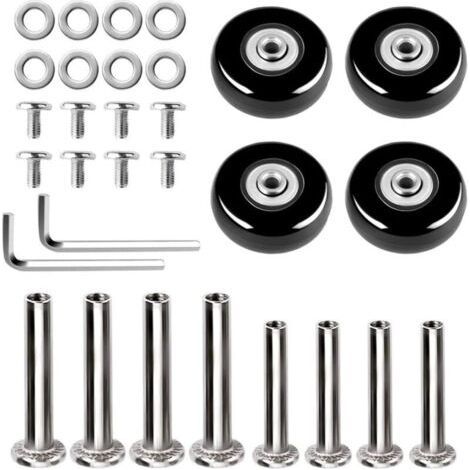 4 Pieces Swivel Rubber Replacement Wheels for Suitcases, Luggage Carts, Strollers,OD 45 x 18mm (1/5)