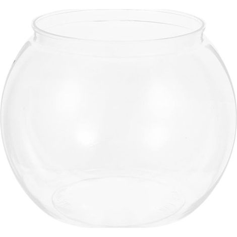 Pecera pequeña de plástico para peces de colores y tortugas pequeñas，cuenco de vidrio transparente (1/5)