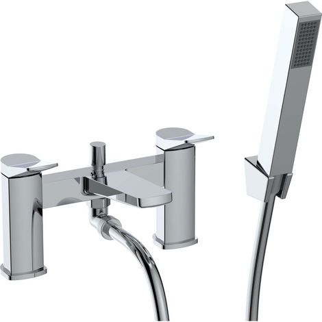 Signature Tilt Bath Shower Mixer Tap with Shower Kit and Bracket - Chrome