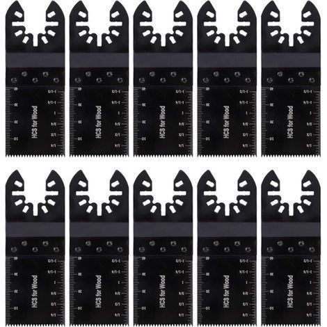 Lame Outil Multifonction Universelle Lames de Scie Oscillantes Accessoires pour Plastique Bois Métal Mou Compatible Bosch Fein Multimaster Milwaukee 10 Pièces-Chrom (1/5)