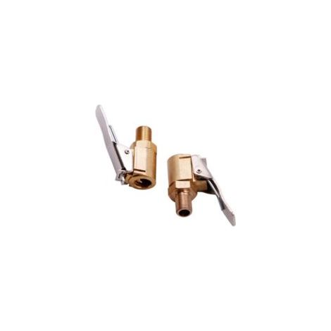 Adattatore per valvola pneumatici auto in 2 pezzi, connettore a morsetto con punta in ottone da 8 mm per valvola di gonfiaggio di pneumatici di auto o camion - Crezuo