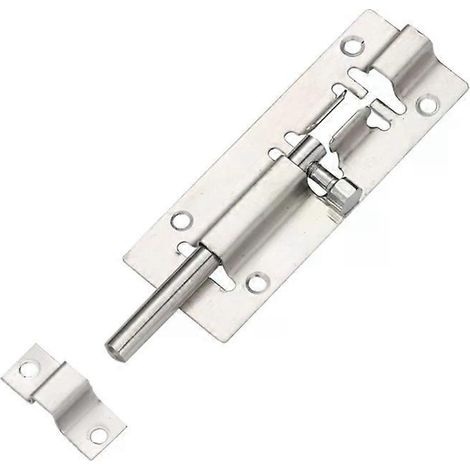 Verrou de porte en acier inoxydable, 10 cm (4 pouces), pour portes et fenêtres en bois de salle de bain. (1/2)