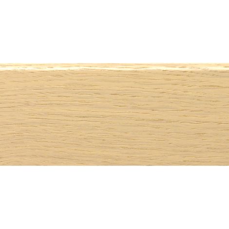 Décoweb – Plinthe bois chêne blanchi 7 cm – Longueur 240 cm – Rainure pour passage câbles – Finition à peindre