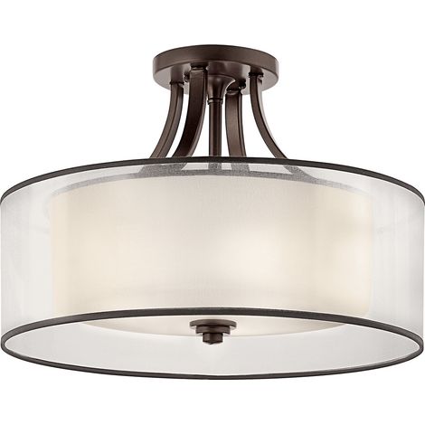Elstead Lacey Semi-Plafonnier à 4 Lumières, Mission Bronze, E27 (1/5)