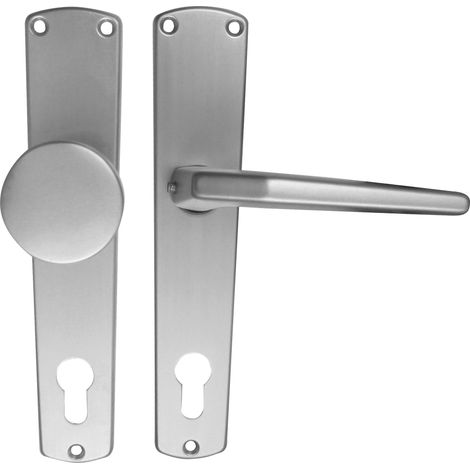 poignée de porte en aluminium anodisé pour bouton-poussoirs pZ 72 mm, argent, 40401020K1