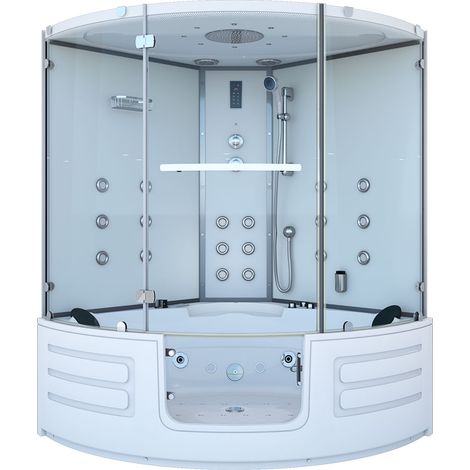 Dampfdusche Whirlpool Dusche Duschkabine K70-WS-EH-EC-SC 150x150cm Schlauchreinigung+Scheibenversiegelung (1/5)