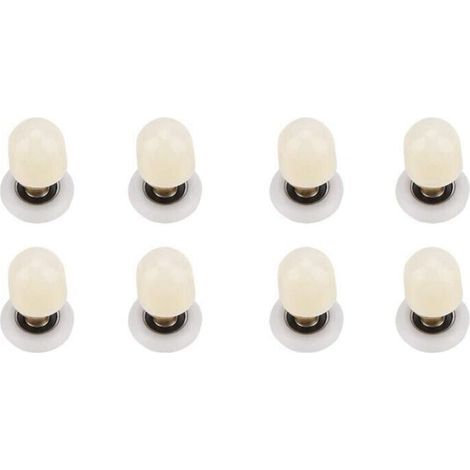 8pcs Rouleaux De Porte De Douche Laiton ABS Porte Coulissante Kit Roue Salle De Bains Runners Durable Porte De Toilette Poulies Accessoire Matériel Outil(27mm) (1/4)