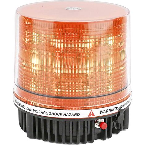 Gyrophare Led - 18 Led Ambre - Batterie Lithium 6000 mAh - Autonomie 4 à 20 h - IP66 - Fixation Magnétique - Compatible 12 V / 24 V - 1 Pièce
