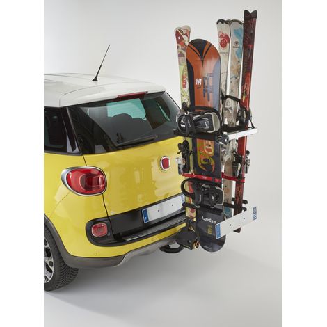 Mottez – Porte-skis et porte-snowboard sur attelage avec système antivol intégré – Capacité 6 paires de skis – Fixation rapide sans outil – A022P (1/8)
