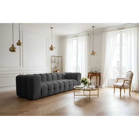 Sofa Designersofa SOLVIE 4-Sitzer in Stoff Moly Anthrazit (1/4)