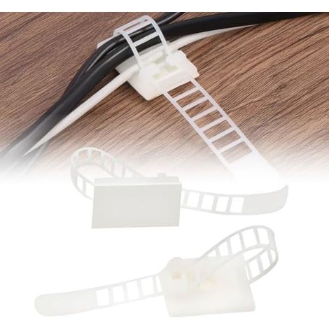 50 Pièces Supports de Câble Autocollants Blancs, Clips Câble pour Gestion Des Câbles Sur Bureau et Mur, Organiseur de Fils pour Rangement de Câbles au Bureau et À La Maison (1/5)