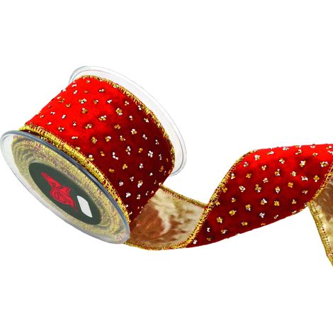 Nastro per decorazioni natalizie con decorazioni dorate 6,7 cm x 4,5 m -Verde e Oro (1/5)