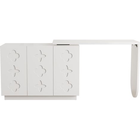 Scrivania angolare a L girevole 110 cm bianca in MDF MODENUIT (1/5)