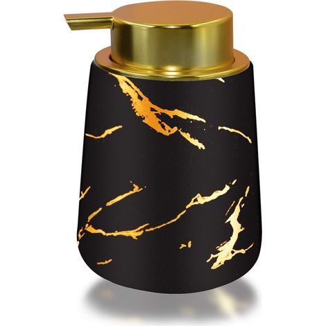 Keramik-Seifenspender, Keramik-Flüssigseifenspender, 400 ml (Schwarz) (1/5)