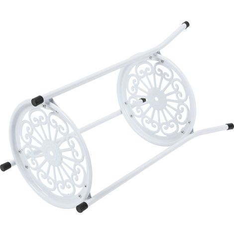 Étagère à Plantes Métallique 2 Niveaux Blanc - Support de Pots de Fleurs, Étagère Décorative pour Jardin et Intérieur