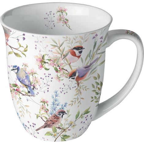 Mug oiseaux du jardin en porcelaine fine 400 ml