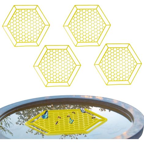 4 Rondelles Buflantes Abeilles Buvette Jardin Déco Extérieur Eau Jaune Plastique (1/5)