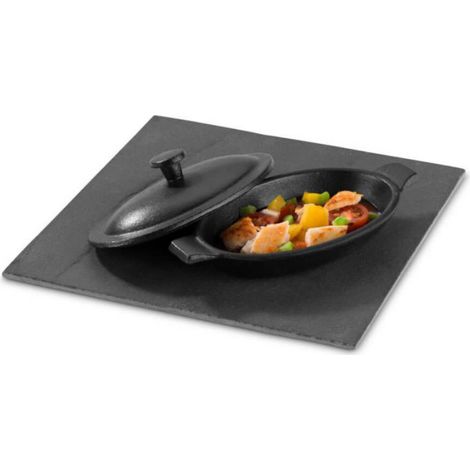 Mini Plat Ovale en Fonte avec Couvercle 12 x 8 cm - Pujadas